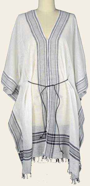 Bicycle Walla White Blue Kaftan