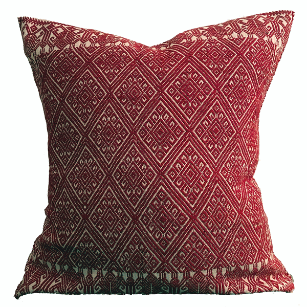 Chiapas Maya Hand Embroidery - Red Pillow Set of 2