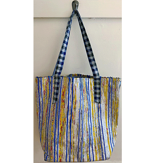 Eco-Friendly Crafted Tote Red Stripes