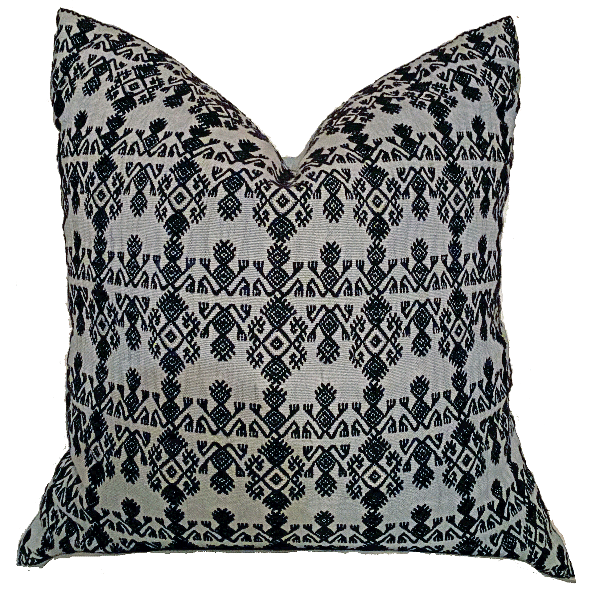 Chiapas Maya Embroidery - Grey Pillow Set of 2