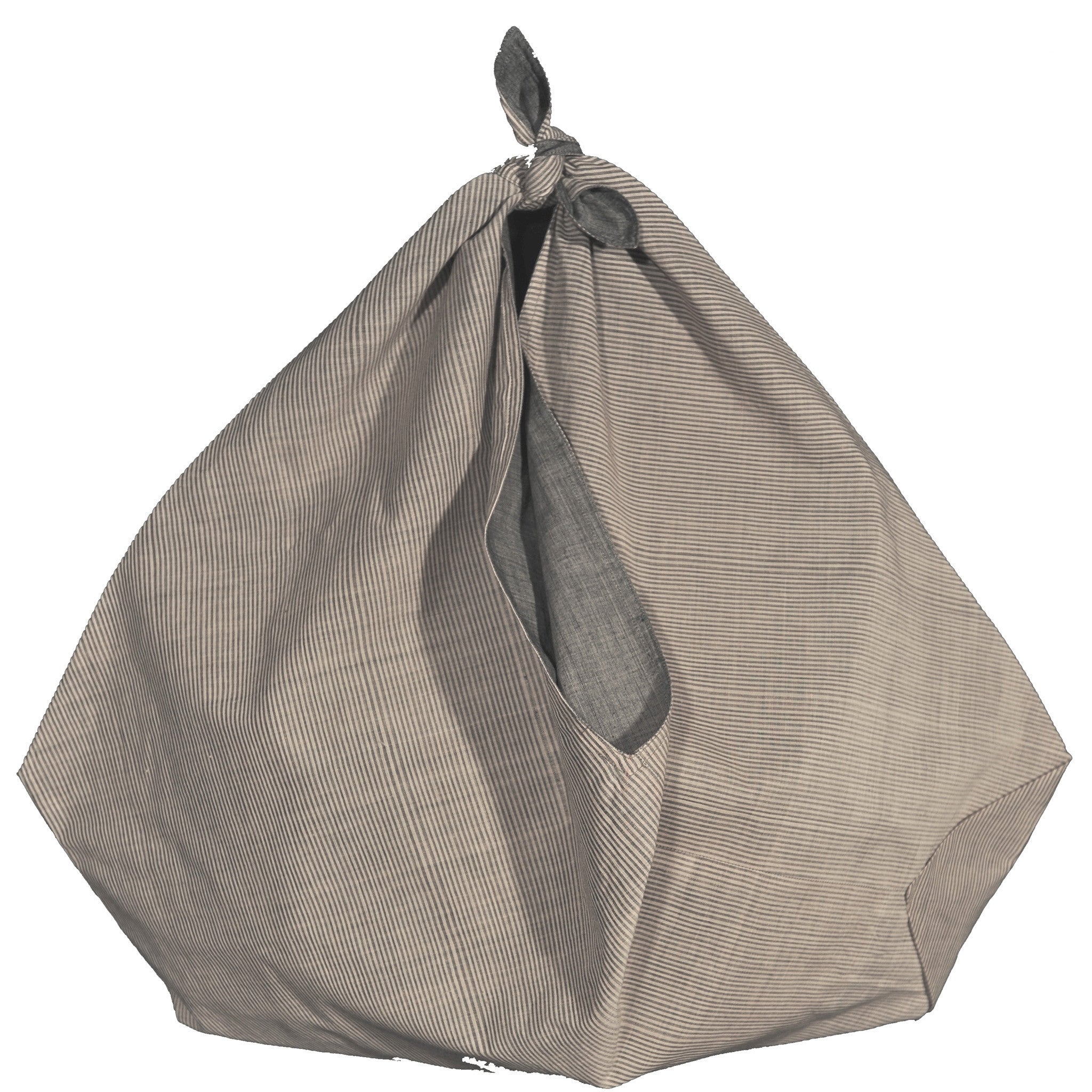 Cotton Bag Origami Stripe Grey/Tan