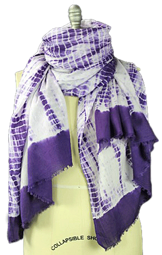 Tesuji Stripes Natural Dye  - Purple White